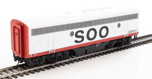 Walthers 19980 EMD F7 A/B Model Train - Soo Line #2201A, #2204C in Red, White, and Black Colors - DCC & Sound HO Scale Railroad Locomotive