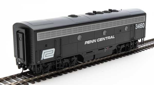 Walthers 19983 EMD F7 A/B Model Trains - PC - Penn Central #1650, #3460 in Black and White Colors - DCC & Sound HO Scale for Model Train Enthusiasts