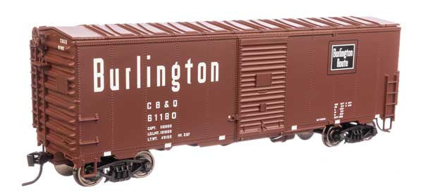 Walthers HO Scale Model Train 910 - 1207 40-Foot AAR Boxcar of CB&Q (Chicago Burlington & Quincy) #61180