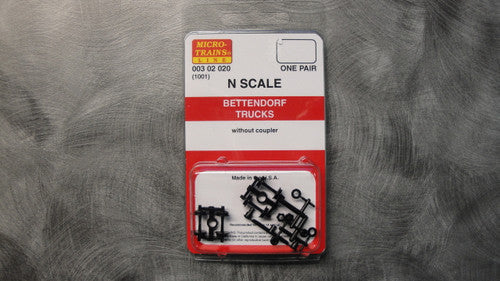 N Scale Brown Bettendorf Trucks without Couplers - Micro Trains Model (003 22 020) (1001 - B) for Model Railroads