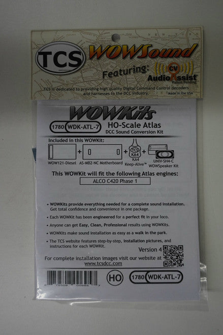 HO Scale 1780 TCS Train Control System / ATLAS WOW WDK - ATL - 7 Diesel Version 4 Conversion Kit by YankeeDabbler, Part Number 745 - 1780