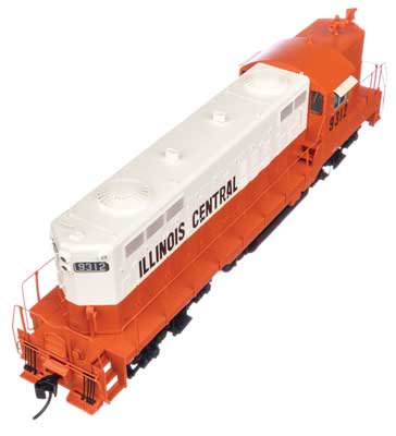 WalthersProto HO Scale Model Train - EMD GP9 IC Illinois Central #9312 with DCC & Sound in Orange, White, and Black Color Scheme