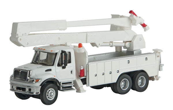Walthers Assembled HO Scale White International 7600 Utility Truck with Bucket Lift & Decals