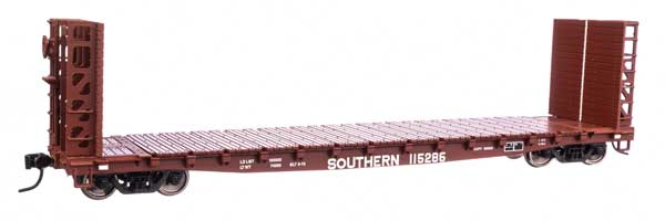 Walthers Mainline HO Scale Model Train 910-5939 - 53' General Steel Castings (GSC) Bulkhead Flatcar SOU Southern #115286