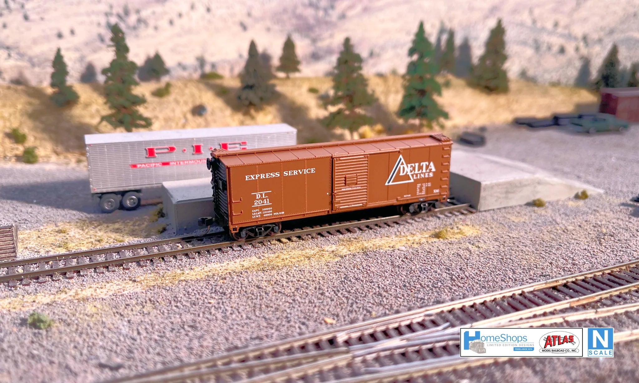 N Scale Atlas USRA Rebuilt 40' Steel Box Car - Delta Lines #2041 by HomeShops