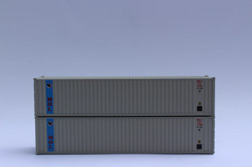 JTC N Scale Model Trains 405521 MOL 40-Foot Standard Height 8-Foot-6-Inch Corrugated Panel Side Steel Containers for Model Railway Sets