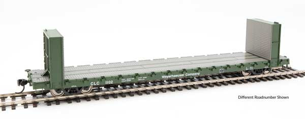 Walthers 910-5856 HO Scale 60-Foot Pullman-Standard Bulkhead Flatcar (48-Foot Interior Length) CLC - Weyerhaeuser #1109 Model Train Car