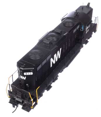 WalthersProto HO Scale EMD GP9 N&W Norfolk & Western #813 (Black, White) with DCC & Sound