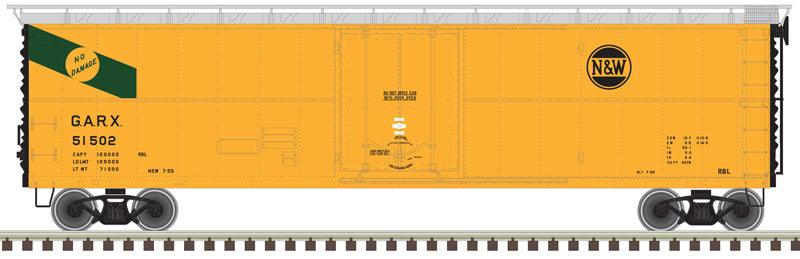 Atlas HO Scale 50' Insulated Boxcar (Reefer) NW Norfolk Western #51504 GARX 20005799