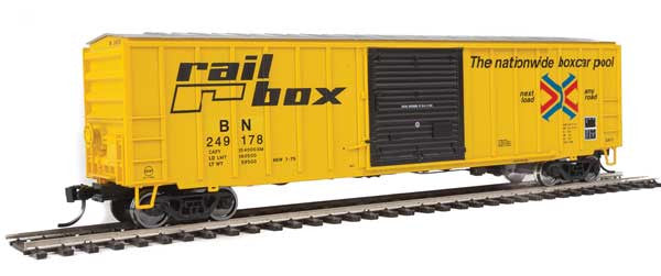 Walthers 910-1826 HO Scale 50-Foot ACF Exterior Post Boxcar - Burlington Northern (BN) Railbox #249178 with Burlington Northern Patch