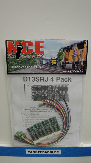 1.3 Amp HO Scale NCE 125 / D13SRJ Digital Command Control (DCC) Decoder - Part Number NCE125