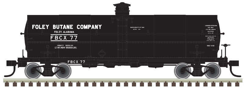 ATLAS HO Scale 11000 Gallon Tank Car Model - FBCX - Foley Butane #77, Part Number 150 - 20005478 for Model Railroading Enthusiasts