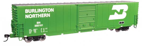 Walthers HO Scale 60-Foot Pullman-Standard Single Door Auto Parts Boxcar, Burlington Northern BN #355181, Model Number 910 - 3357
