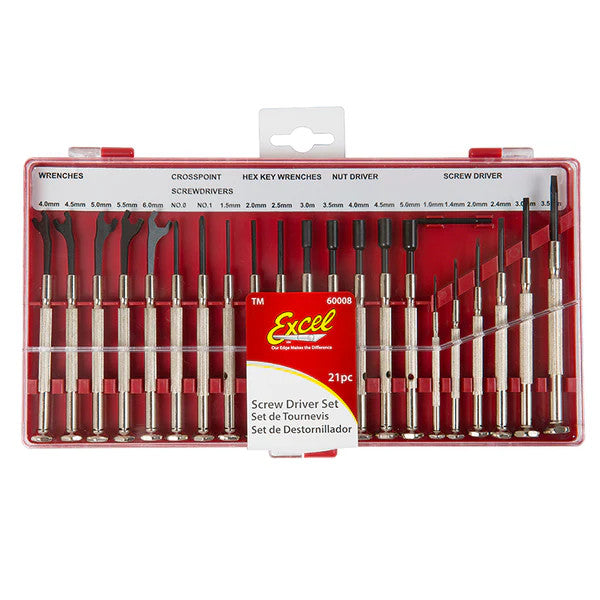 Excel 60008 21-Piece Miniature Tool Set for All Scales