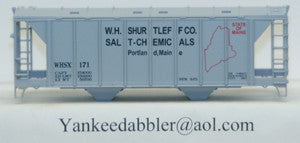HO Scale Model Train - 20103 Yankee Dabbler-67-20103 W.H.Shurtleff Co 70-Ton 2-Bay Covered Hopper for Salt and Chemical Transport