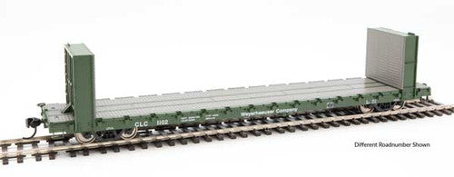 HO Scale Walthers 910-5854 60' Pullman-Standard Bulkhead Flatcar Weyerhaeuser #1104