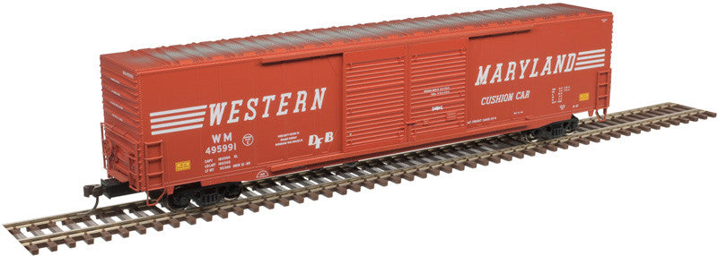 Atlas 20005689 HO Scale 60-Foot ACF Auto Parts Double-Door Boxcar - Western Maryland Railroad #495991 Model Train Accessory