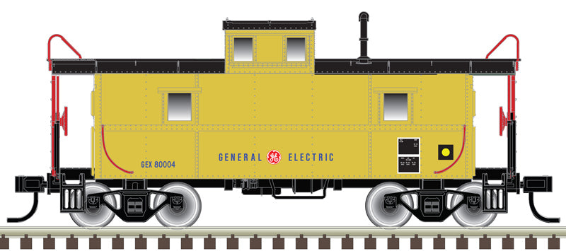 N Scale Atlas Trainman 50006036 Chesapeake & Ohio (C&O)-Style Steel Center-Cupola Caboose Model of GE General Electric 80004 in Yellow and Blue Colors