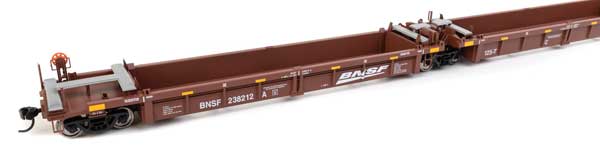 Walthers HO Scale 5-Unit Rebuilt 40' Well Car BNSF Railway #238212 A-E in Boxcar Red & White