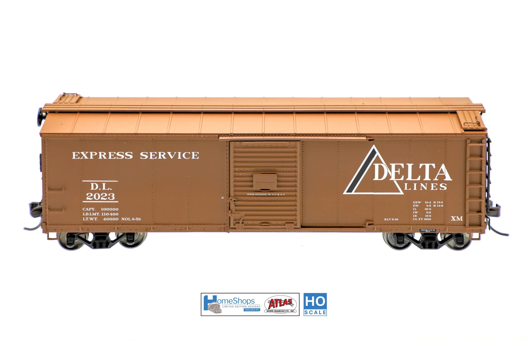 HO Scale Model Railroad - HomeShops HFB-037-003 DL Delta Lines #2064 Atlas USRA Rebuilt Steel 40-Foot Box Car