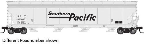 HO Scale Atlas 20003572 ACF 5701 Centerflow Grain Hopper Model - Southern Pacific #498199 Featuring Fantasy Color Scheme in Gray and Black with Speed Lettering