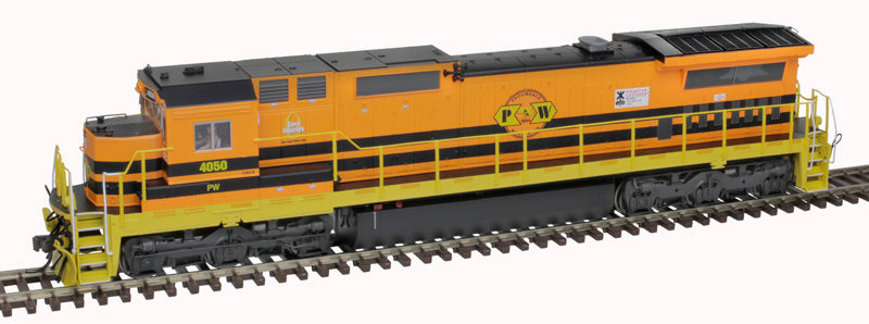 Atlas HO Scale Model Train - DASH 8-40C Providence & Worcester #4050 with Orange and Yellow Front & Rear Ditch Lights, DCC & Sound Functionality
