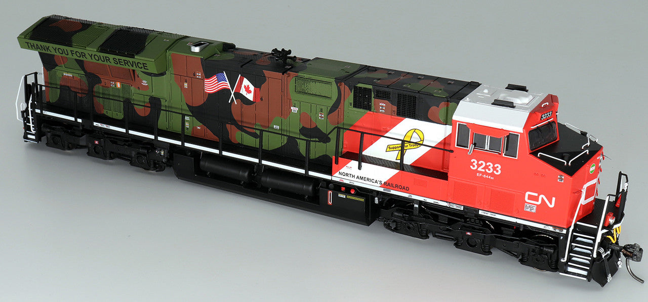 InterMountain HO Scale Model Train - GE ET44 Tier 4 GEVO Canadian National Veterans Edition with Angled Exhaust #3233