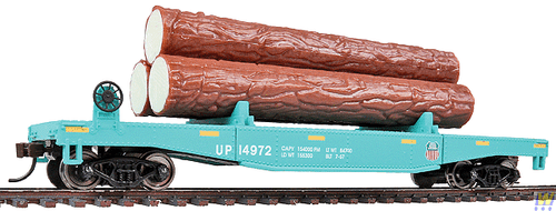 HO Scale WAL-931-1773 Log Dump Car with Logs for Union Pacific