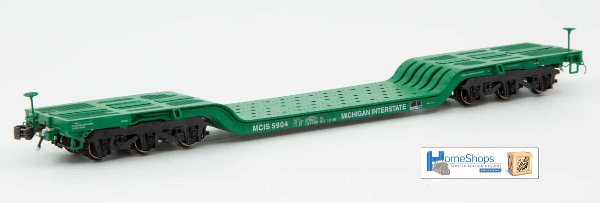 HomeShops HO Scale GSC Depressed Center Flat Car - MCIS Michigan Interstate #5904