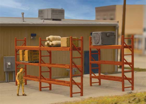 Walthers HO Scale SceneMaster 949 - 4256 Pallet Rack Kit for Model Railway Storage