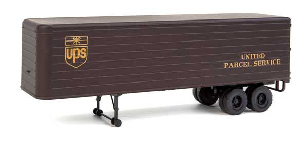 Walthers HO Scale Assembled 35' Fluted-Side Trailer 2-Pack with UPS Bowtie Logo (1950s - 1960s)