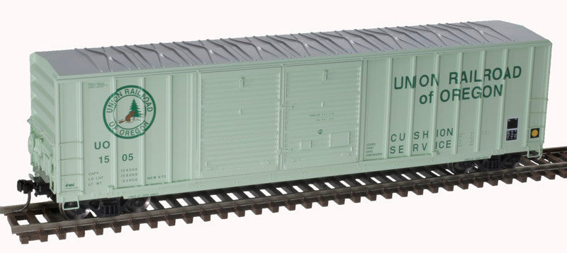 HO Scale Atlas 20005879 FMC 50-Foot Double-Door Boxcar of Union Railway of Oregon #1522 in Green Color