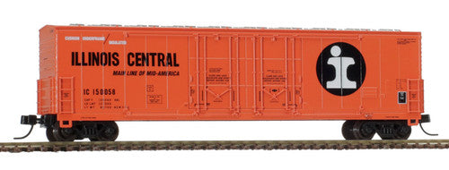N Scale Atlas 53' Double Plug-Door Boxcar IC Illinois Central #150058 (Orange, Black, White)