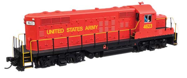 Walthers HO Scale EMD GP9 Phase II US Army #4623 (Red, Yellow) DCC & Sound
