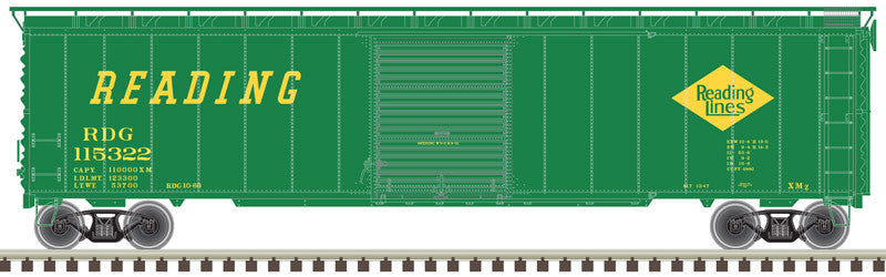 HO Scale Atlas 20005856 50' Postwar Green & Yellow Boxcar RDG - Reading #115322