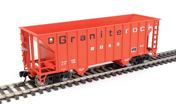 Walthers HO Scale Model Train 910 - 56608 34 - Foot 100 - Ton 2 - Bay Hopper for Granite Rock GRCX #1823