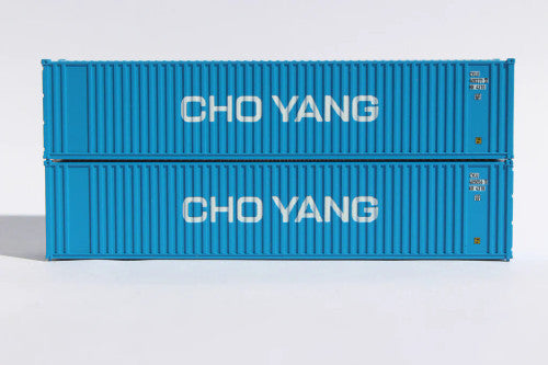 N Scale JTC Model Trains 405553 CHO YANG 40-Foot Standard Height 8 Feet 6 Inches 2-P-44-P-2 Panel Side Standard Wave Corrugations Containers for Model Train Sets