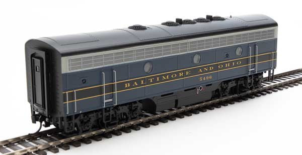 Walthers HO Scale Model Train - EMD F7 A/B Locomotive Set of Baltimore & Ohio #4536 and #5496 in Blue, Gray, Black, and Dulux Colors with DCC & Sound Functionality