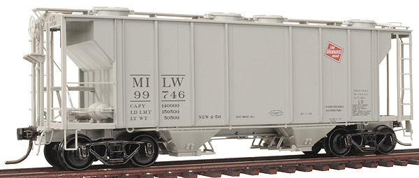 Kadee 8328 HO Scale PS-2 Two Bay Hoppers, MILW - Milwaukee Road #99746