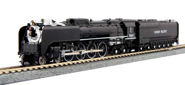 Kato N Scale Model Train - DCC (No Sound) Class FEF-3 4-8-4 UP Union Pacific Locomotive #844 in Excursion Scheme with Black, Graphite, and White Colors