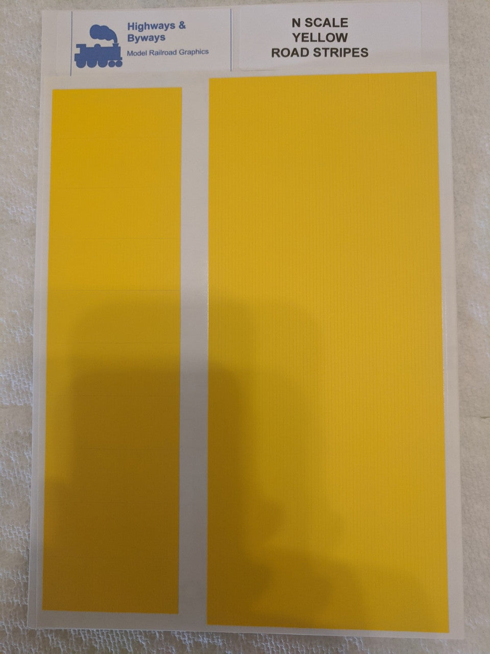 N Scale 71 - 2 Highways & Byways Yellow Road Stripes Decals, Part #71 - 2