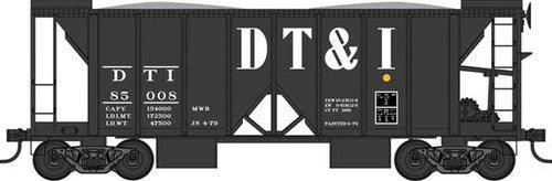 Bowser HO Scale 70-Ton 2-Bay Ballast Hopper with Side Chutes - DT&I 85000 (Black, Built 7-53)