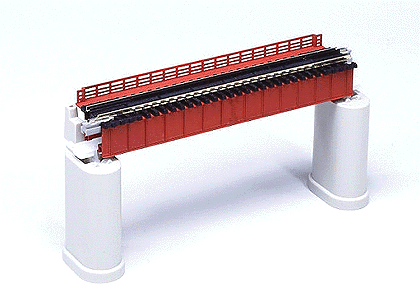 N Scale Kato Red Deck Plate Girder Bridge, 124mm (4 7/8) - Part 20460