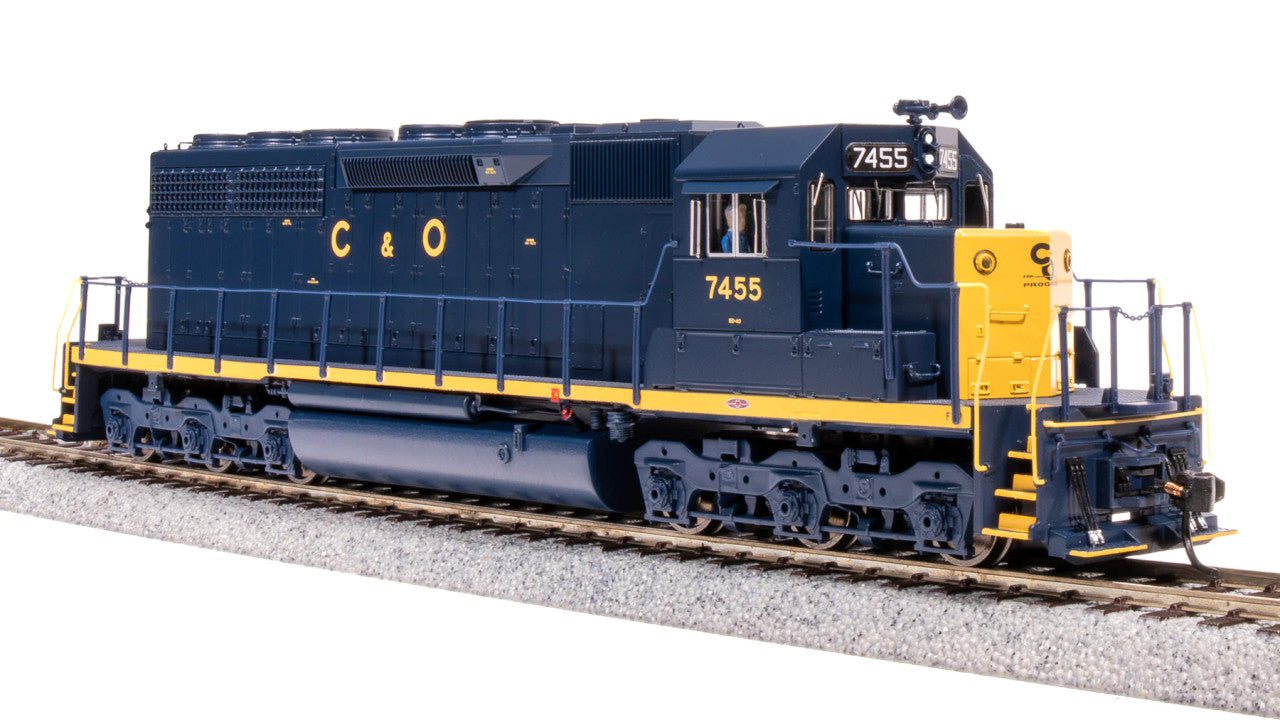 Broadway Limited HO Scale Model Train - BLI 7633 EMD SD40 Diesel Locomotive, C&O 7462, Blue with Yellow Color Scheme, Paragon 4 with Sound and DCC Functionality