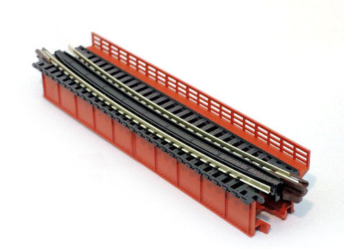 Kato N Scale Single Curve Girder Bridge - Model 20465, Red Color, 448mm (17.6 inches) Radius with 15 Degree Curve