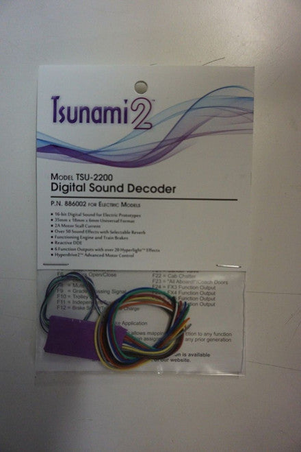 HO Scale 886002 Soundtraxx Tsunami 2 Universal 6 - Function Electric Digital Sound Decoder TSU - 2200 (2 Amp) - Part Number 678 - 886002