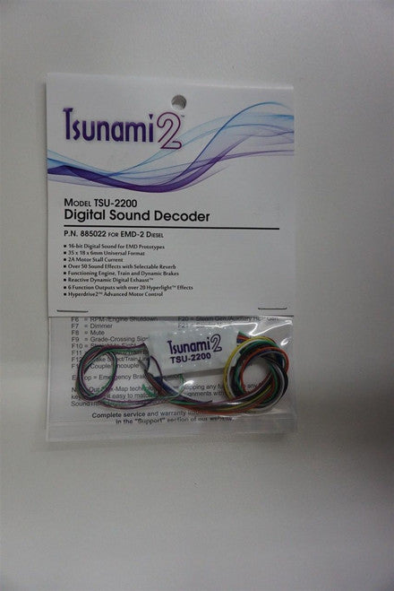 HO Scale 885022 Soundtraxx Tsunami 2 2200 EMD-2 2AMP Decoder for EMD Diesel Locomotives, Part Number 678 - 885022