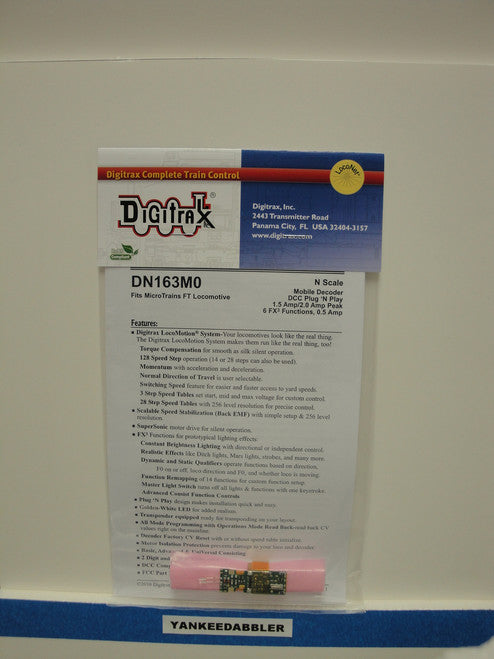 N Scale Digitrax DN163M0 Plug-and-Play Decoder for Micro-Trains FT A & B