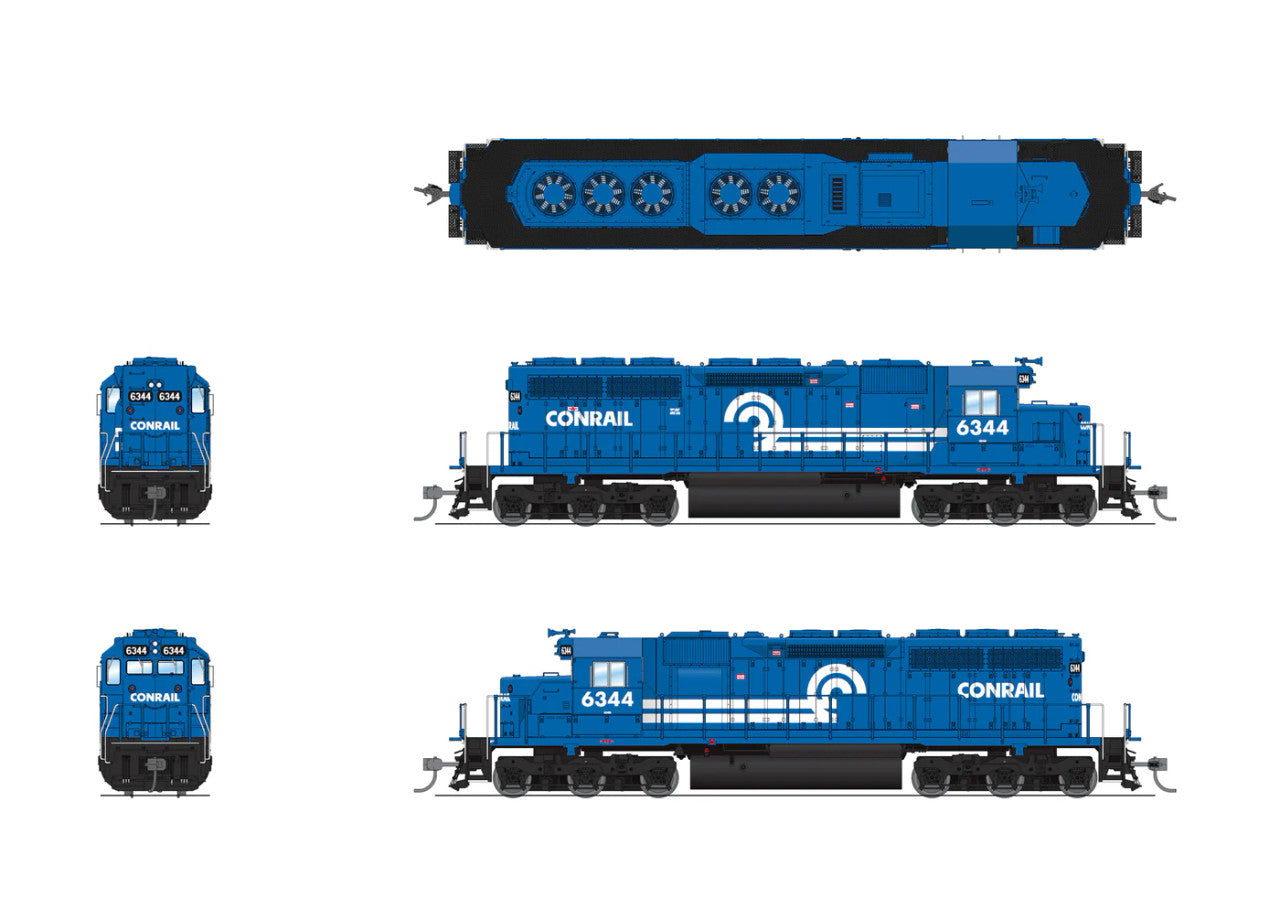 Broadway Limited HO Scale BLI 7638 EMD SD40 in Conrail Blue with Paragon 4 Sound & DCC