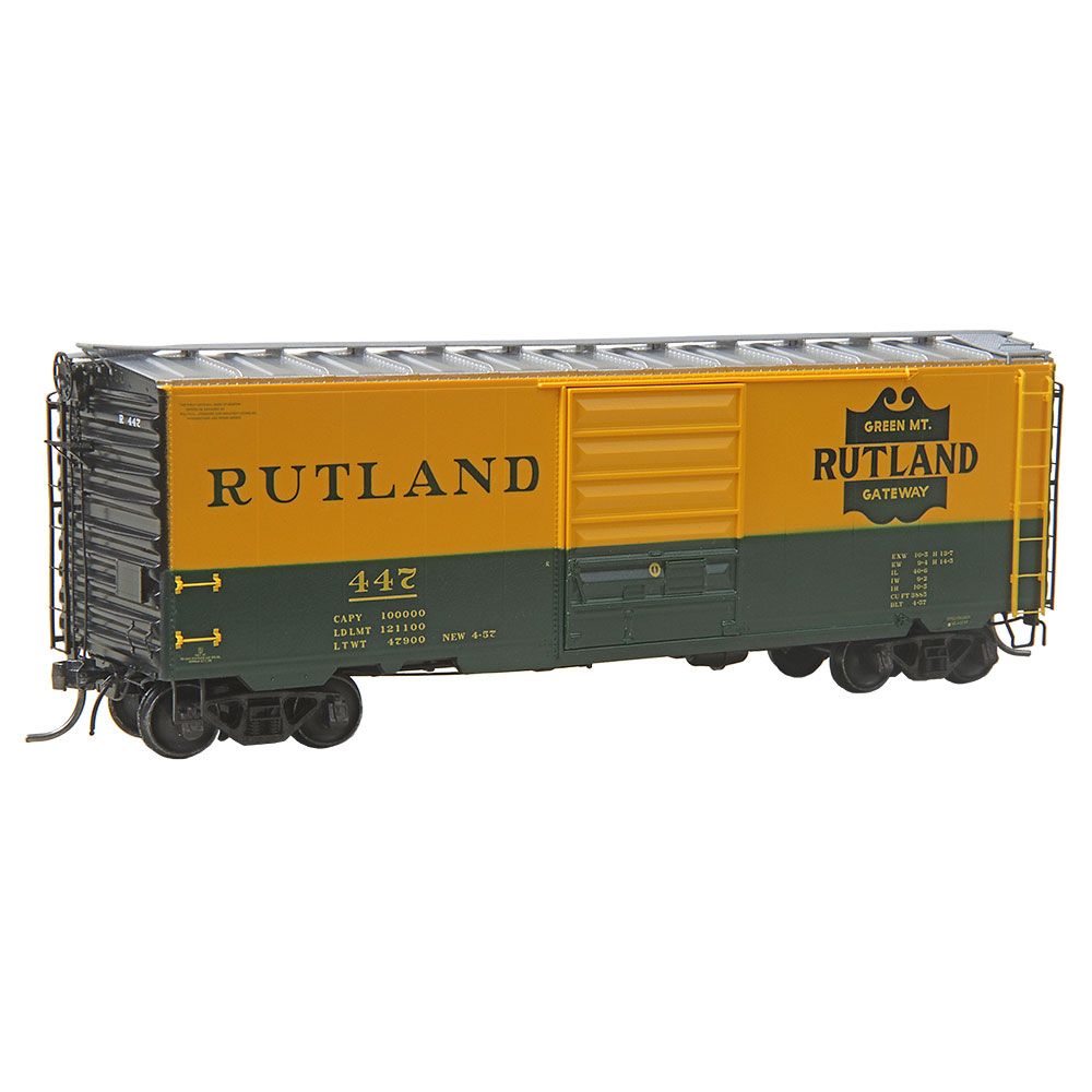 HO Scale Kadee 5318 40' Green & Yellow Rutland PS-1 Boxcar #447